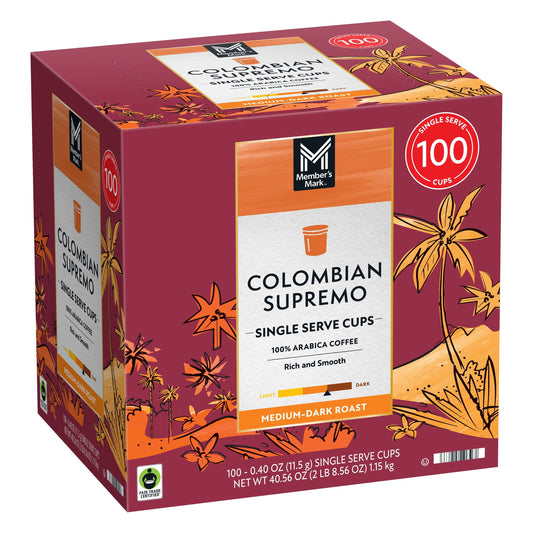 Member's Mark Medium-Dark Roast Coffee Pods, Colombian, 100 ct.