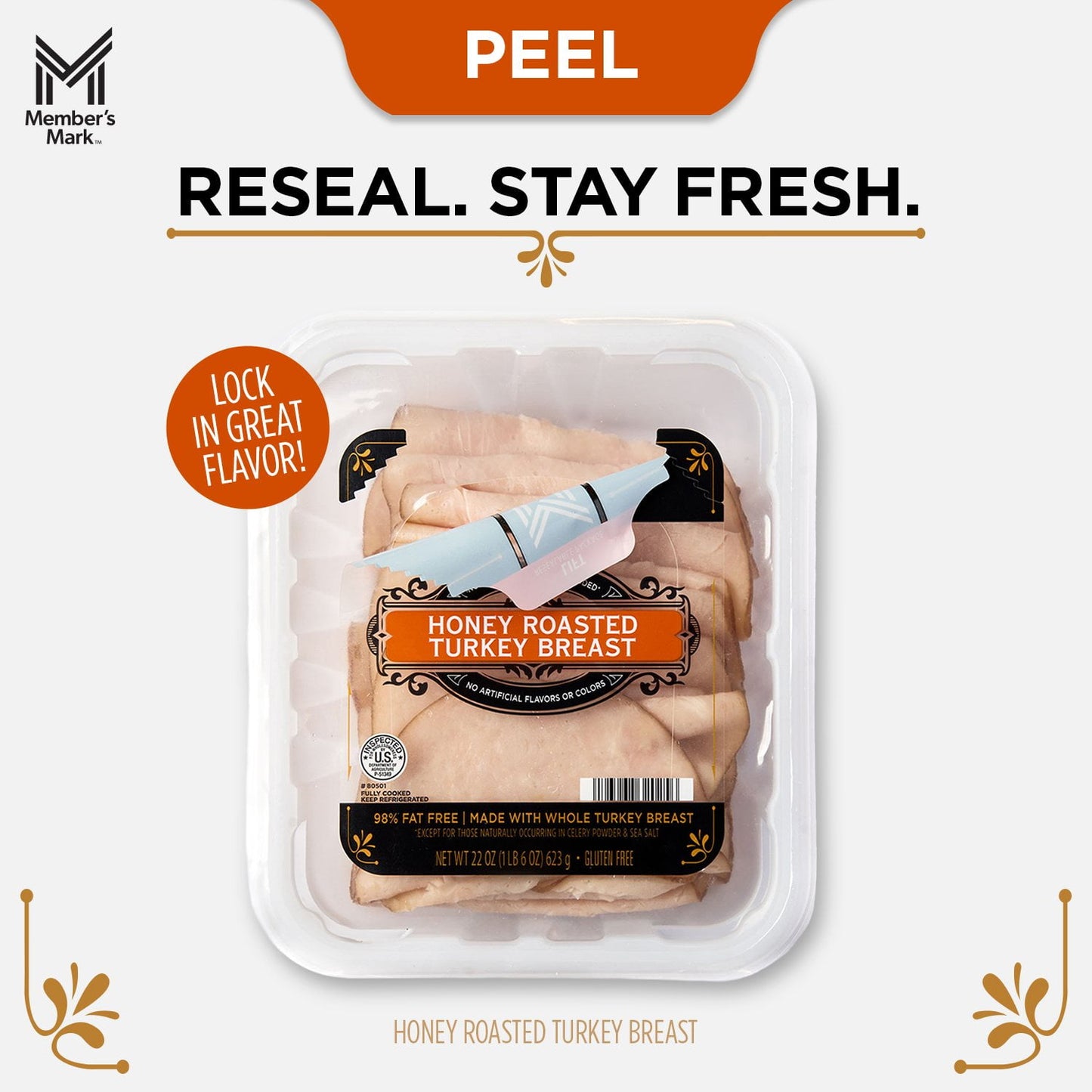Member's Mark Honey Roasted Turkey Breast, Sliced, 1 lb. 6 oz.