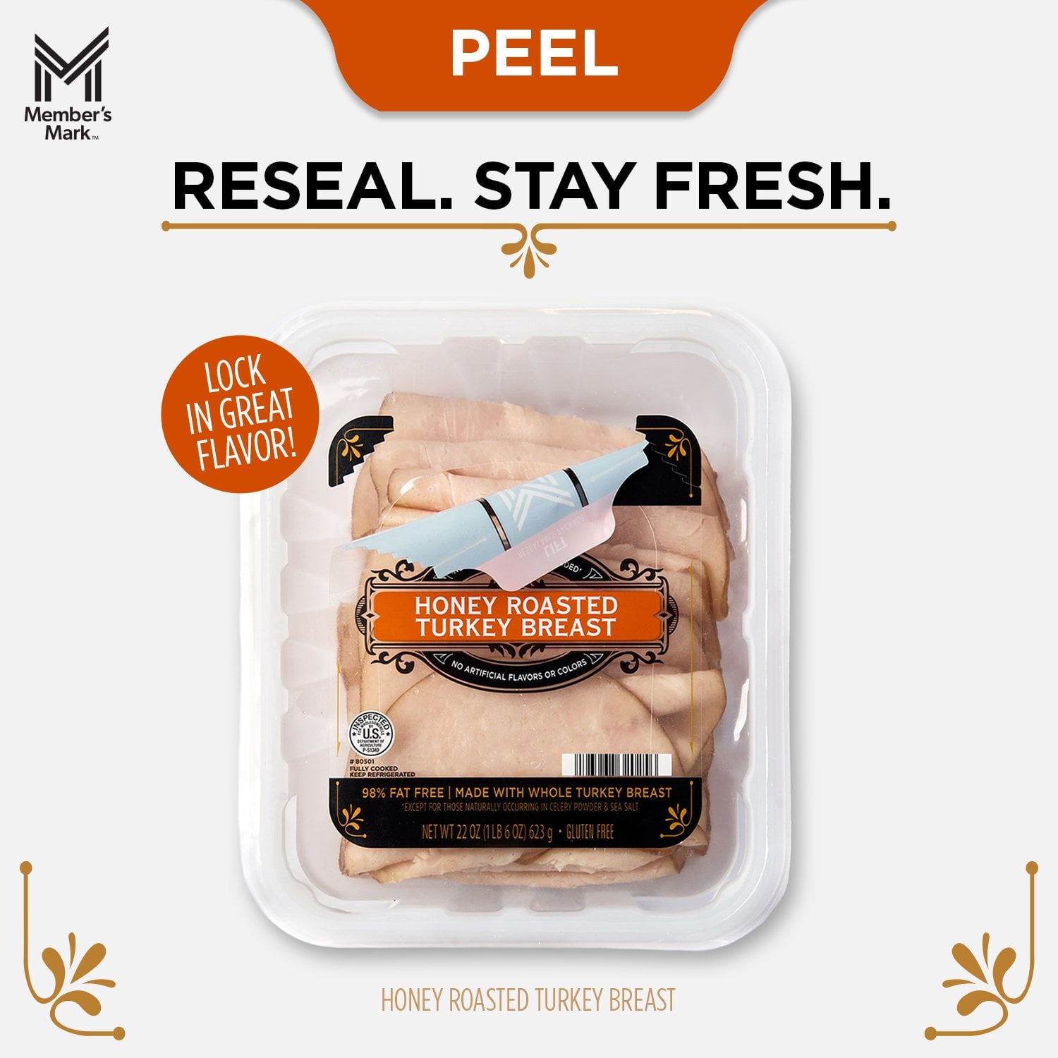 Member's Mark Honey Roasted Turkey Breast, Sliced, 1 lb. 6 oz.