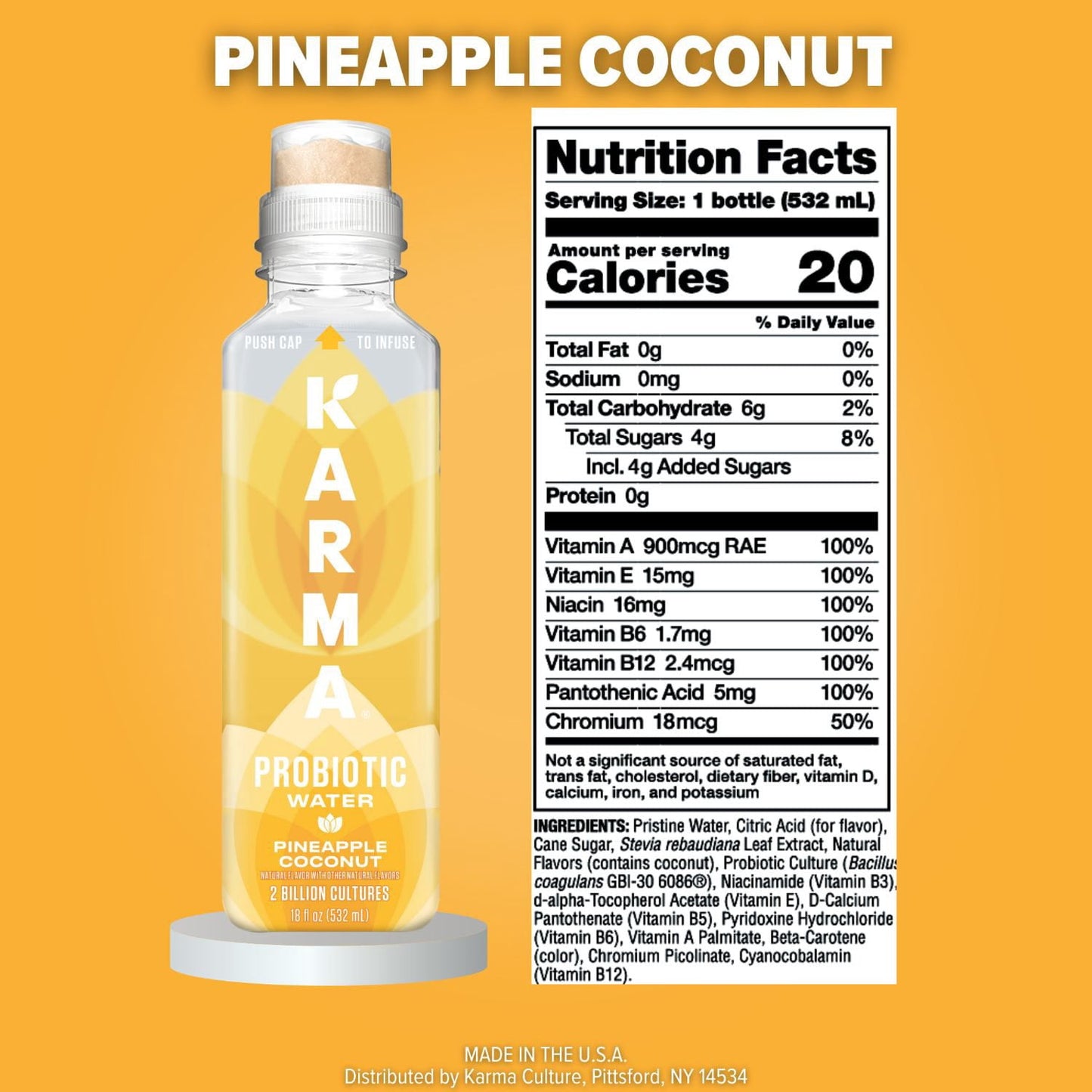 Karma Probiotic Water Variety Pack, 18 fl. oz., 12 pk.