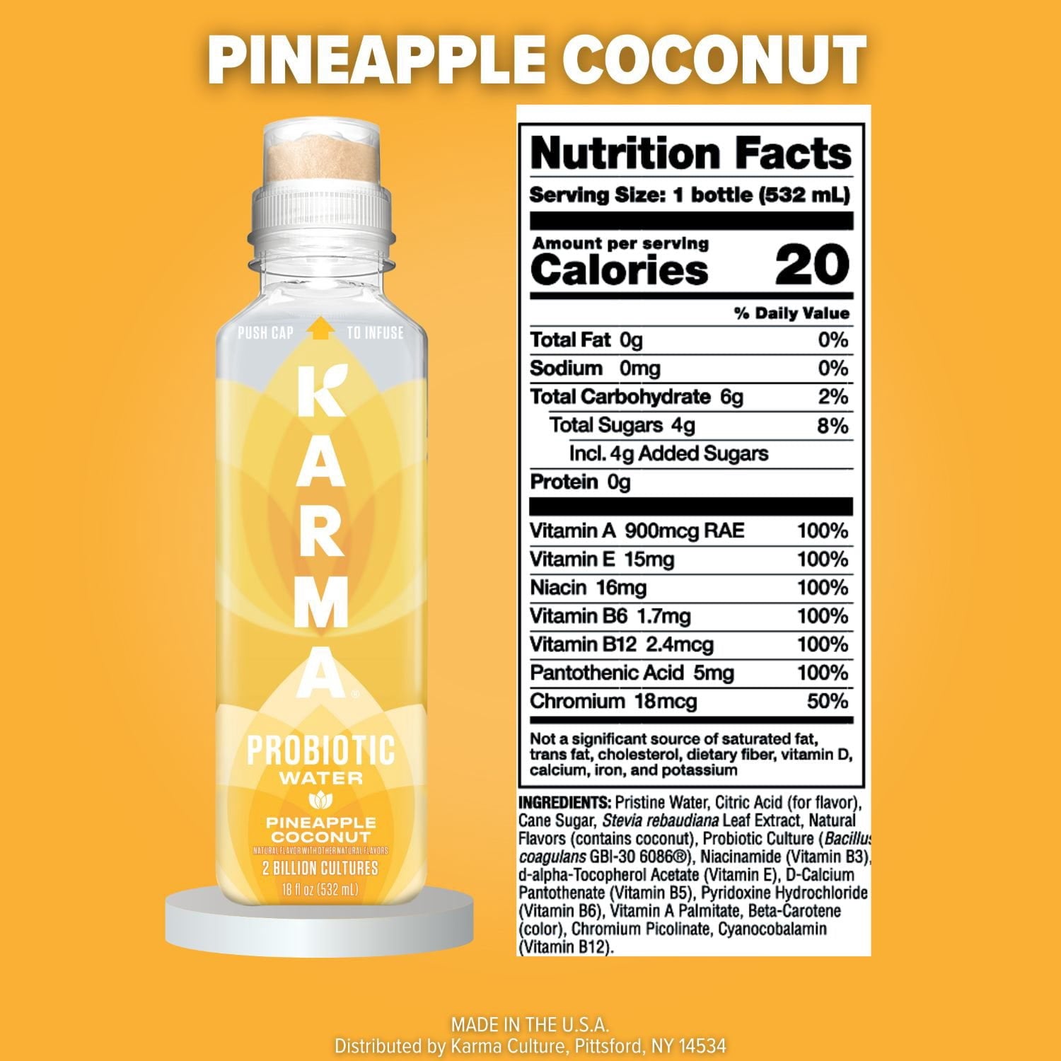 Karma Probiotic Water Variety Pack, 18 fl. oz., 12 pk.