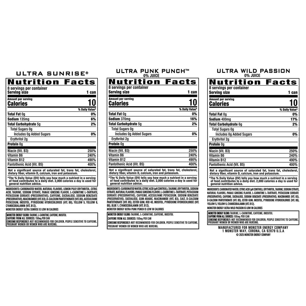 Monster Energy Sugar Free Ultra Variety Pack, 16 fl. oz., 24 pk.