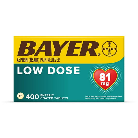 Bayer Low Dose Aspirin Pain Reliever Tablets, 81 mg., 400 ct.