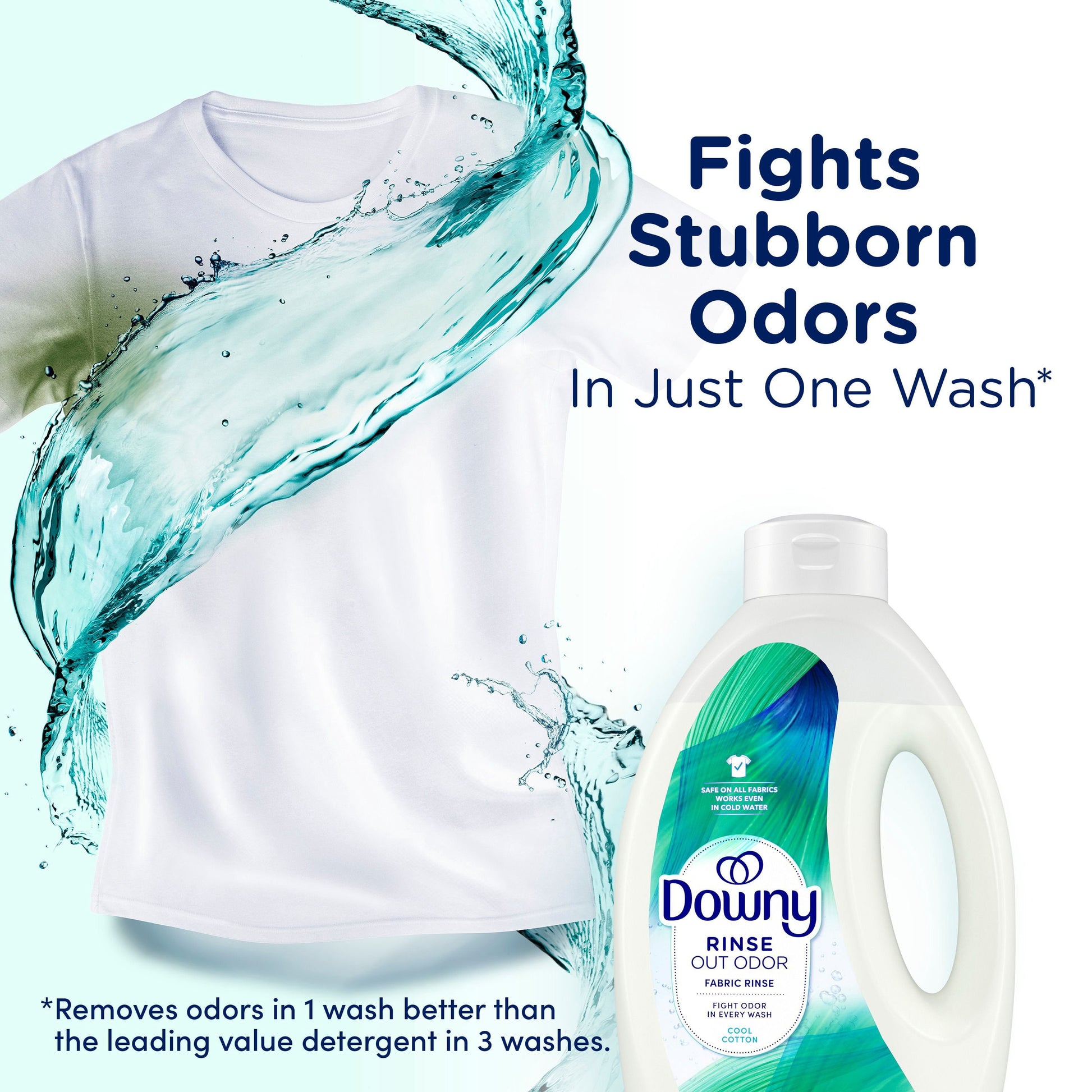 Downy Rinse Laundry Odor Remover, Cool Cotton, 87.5 fl. oz.