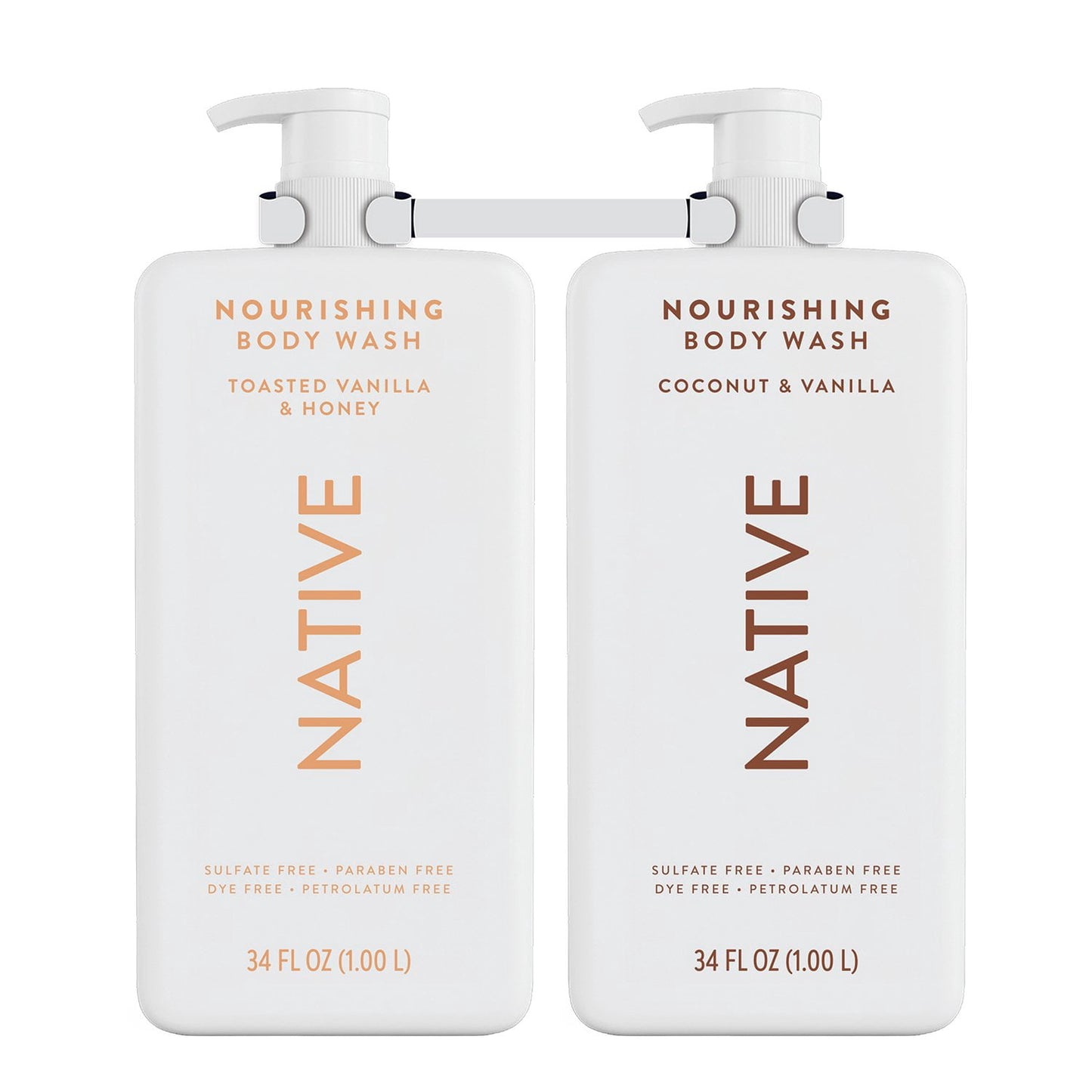 Native Nourish Body Wash, Vanilla Pack, 34 fl. oz., 2 pk.