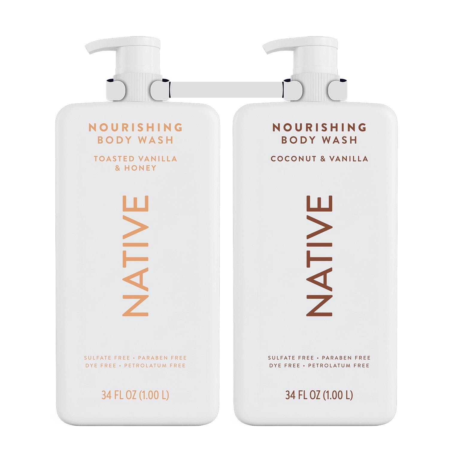 Native Nourish Body Wash, Vanilla Pack, 34 fl. oz., 2 pk.