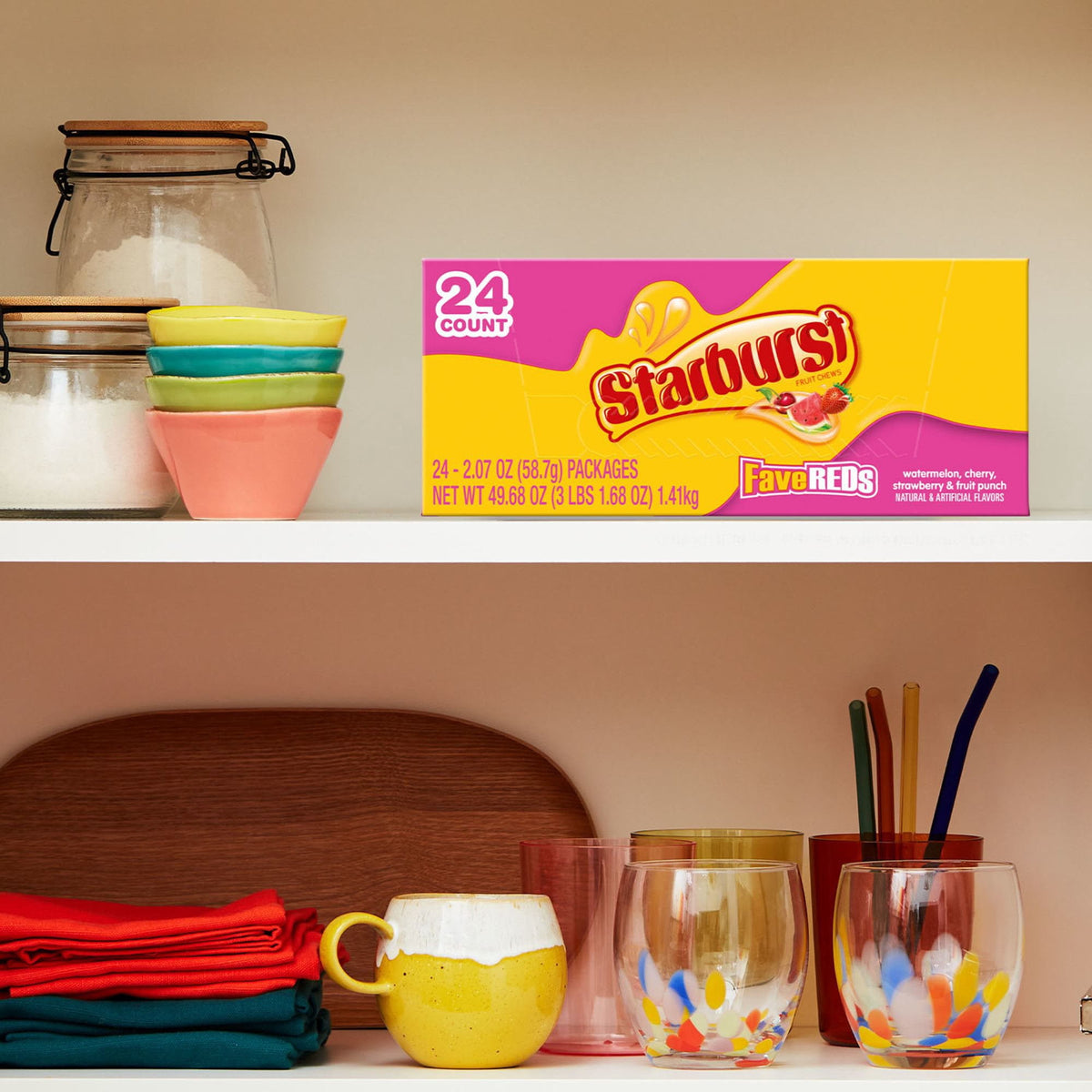 Starburst FaveReds Fruity Chewy Candy Full Size Bulk Pack, 2.07 oz., 24 ct.