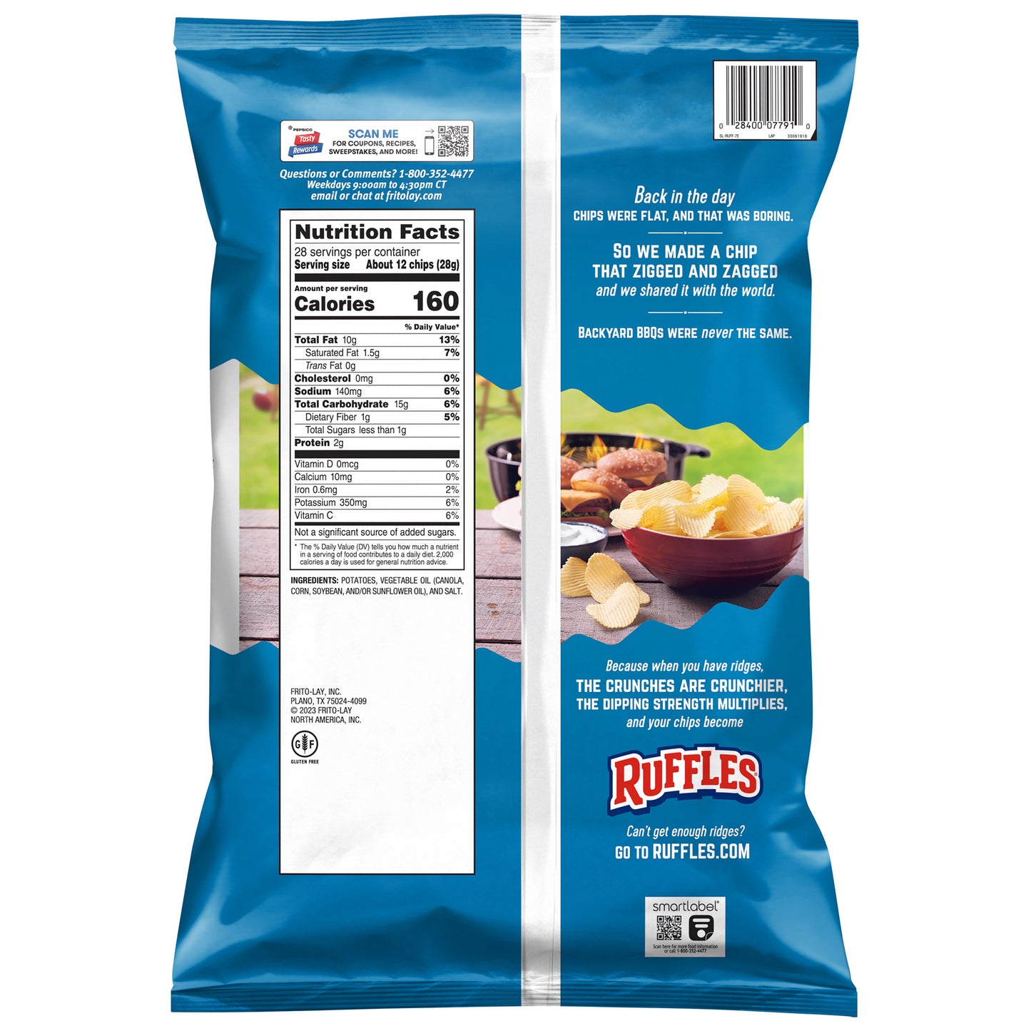 FRITO LAY RUFFLES ORIGINAL 28 OZ