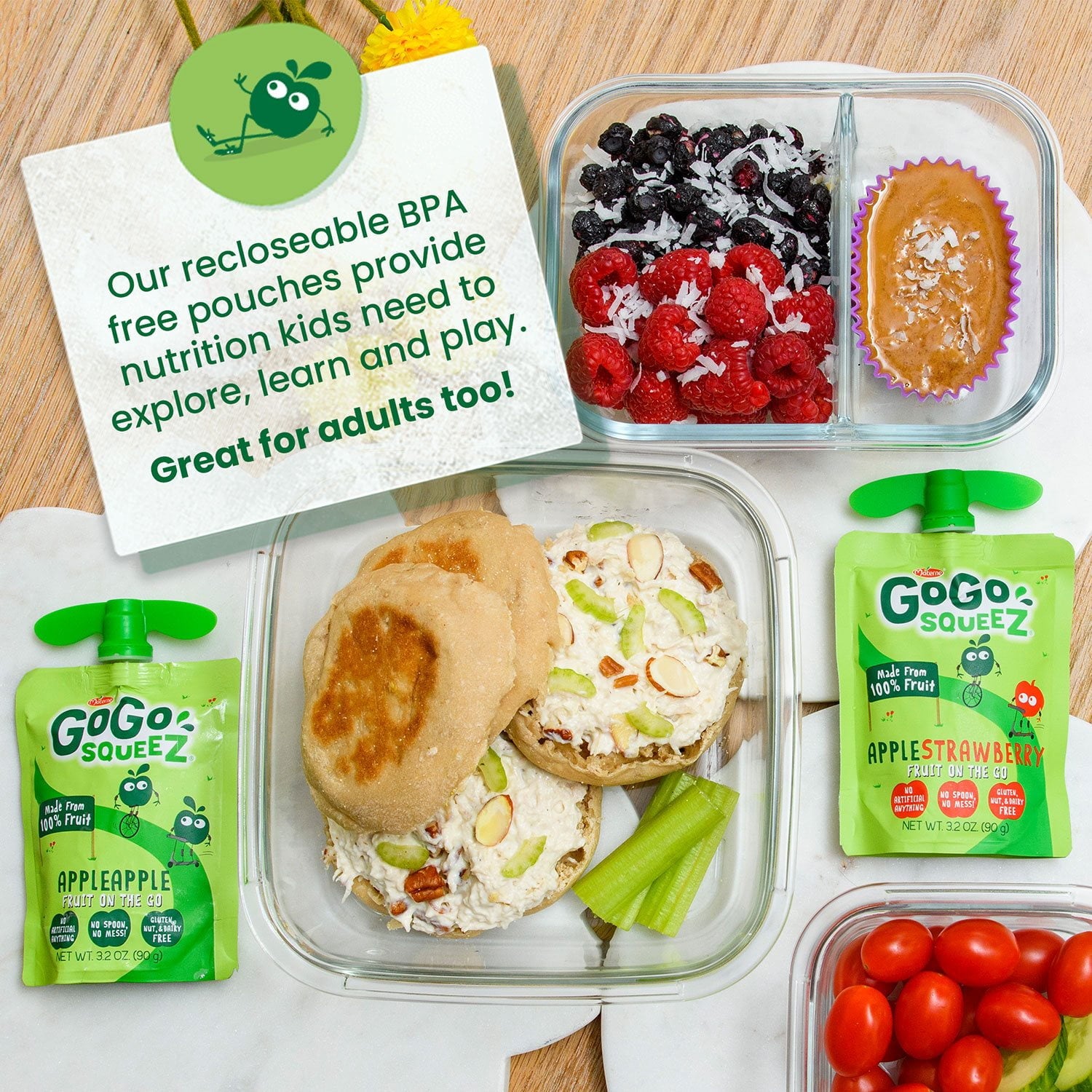 GoGo SqueeZ Applesauce Pouches, Apple Apple, 3.2 oz., 32 ct.