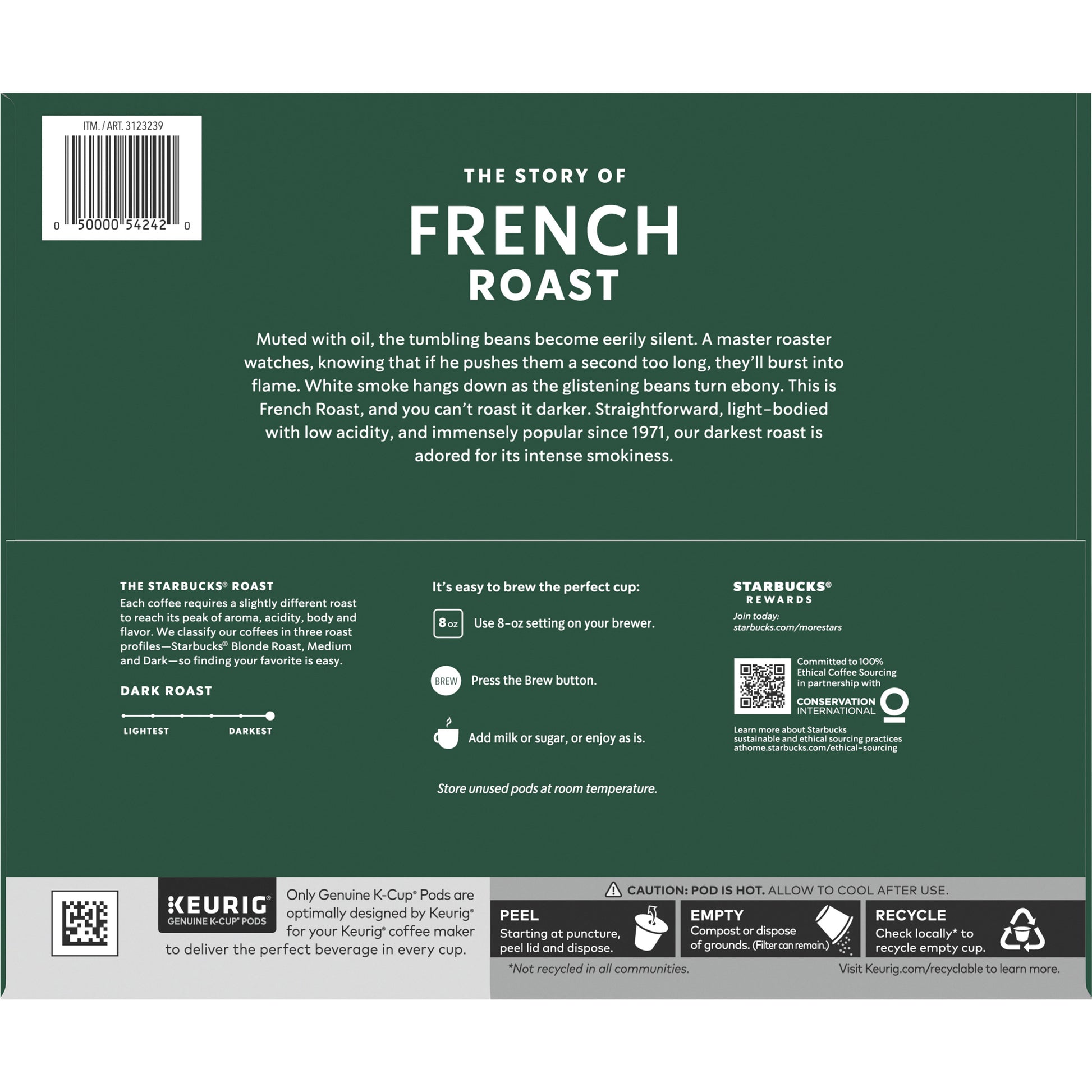 Starbucks K-Cup Pods French Roast 72 ct