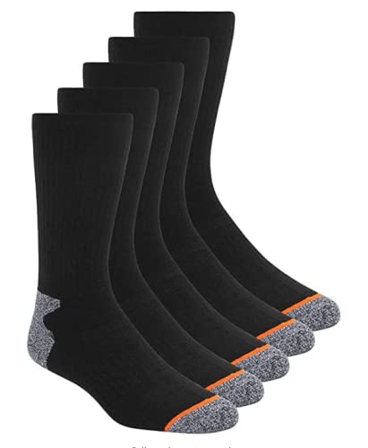 GQN 5-Pairs Men's Weatherproof Vintage Outdoor Wool Blend Crew Calf Socks (US, Numeric, 6, 12, Regular, Regular, black)