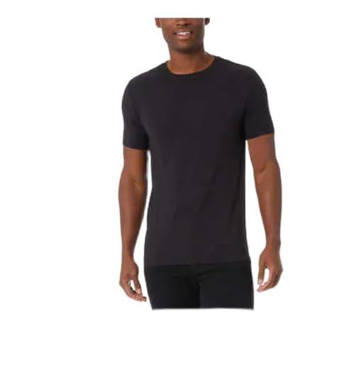 32 Degrees Mens 3 Pack Cool Crew Neck T-Shirt | Anti-Odor | Quick Drying | 4-Way Stretch (Black - XL)