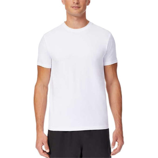 32 Degrees Mens 3 Pack Cool Crew Neck T-Shirt | Anti-Odor | Quick Drying | 4-Way Stretch (White)