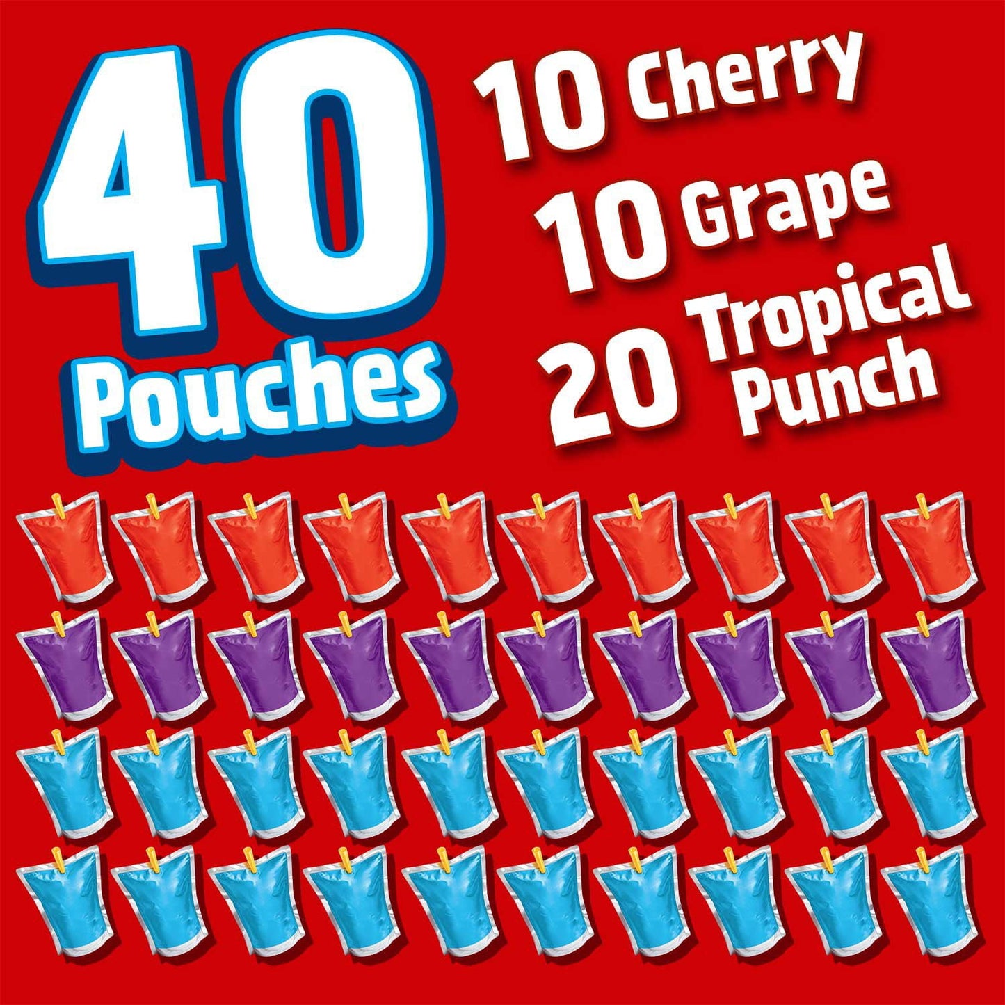 Kool-Aid Jammers Juice Pouches Variety Pack 6 fl. oz., 40 pk.
