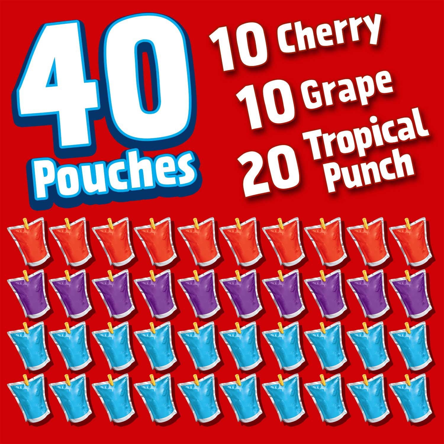 Kool-Aid Jammers Juice Pouches Variety Pack 6 fl. oz., 40 pk.