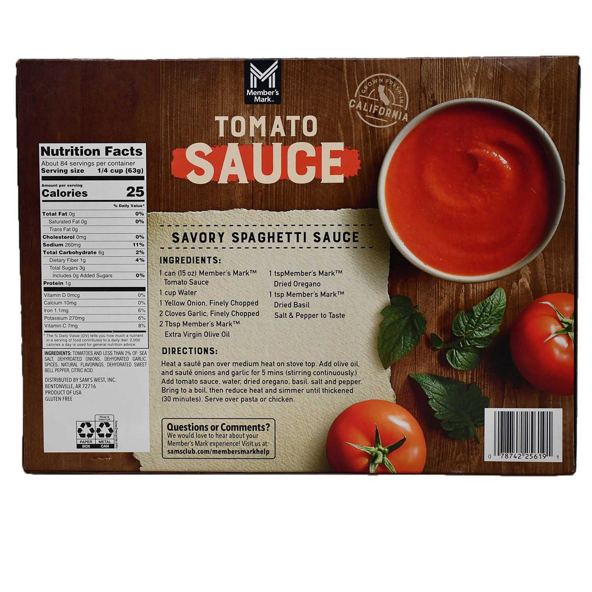 Member's Mark Tomato Sauce, 15 oz., 12 ct.