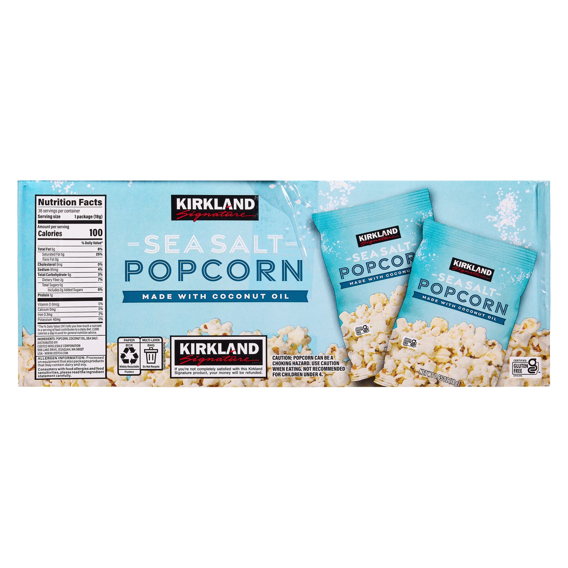 KIRKLAND SIGNATURE SEA SALT POPCORN 36 CT