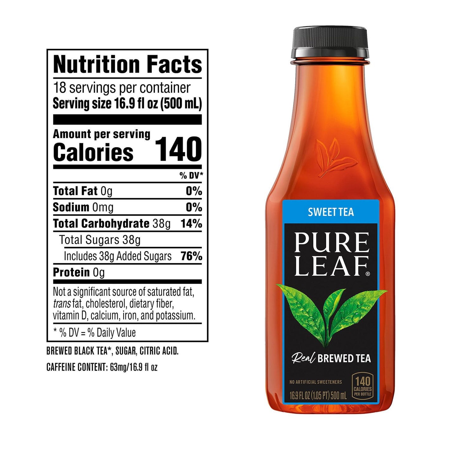Pure Leaf Real Brewed Tea Sweet Tea 16.9 fl. oz., 18 pk.