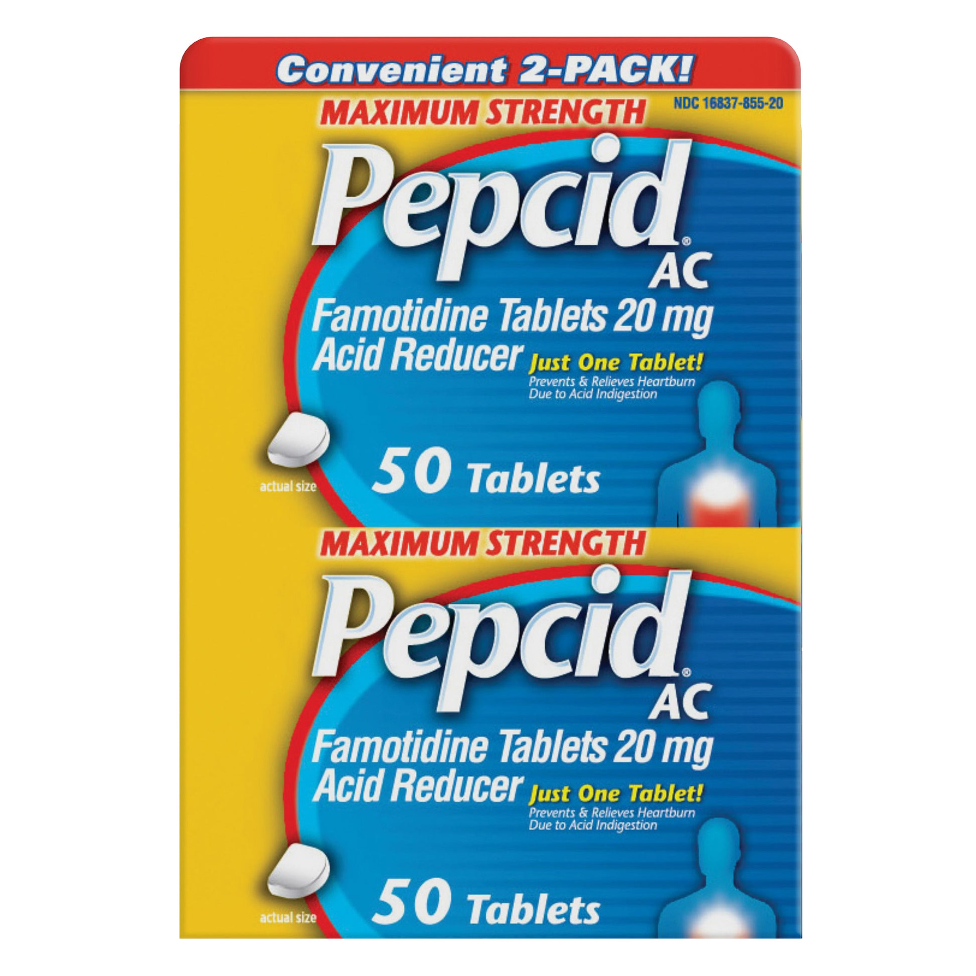 PEPCID AC MAXIMUM STRENGTH 20MG TABLET 100 COUNT