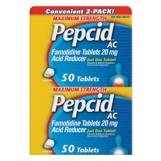PEPCID AC MAXIMUM STRENGTH 20MG TABLET 100 COUNT