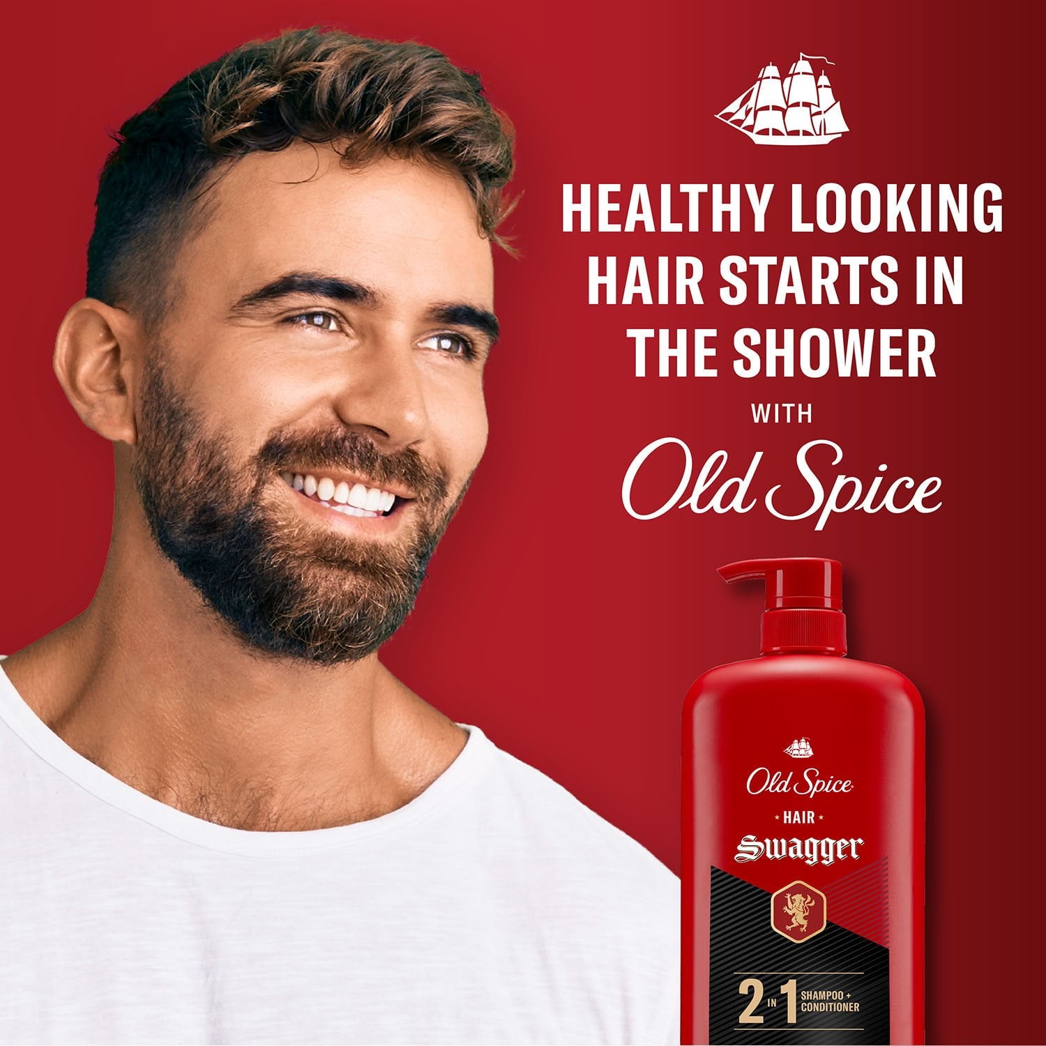 Old Spice Swagger 2-in-1 Shampoo and Conditioner, 39.9 fl. oz.