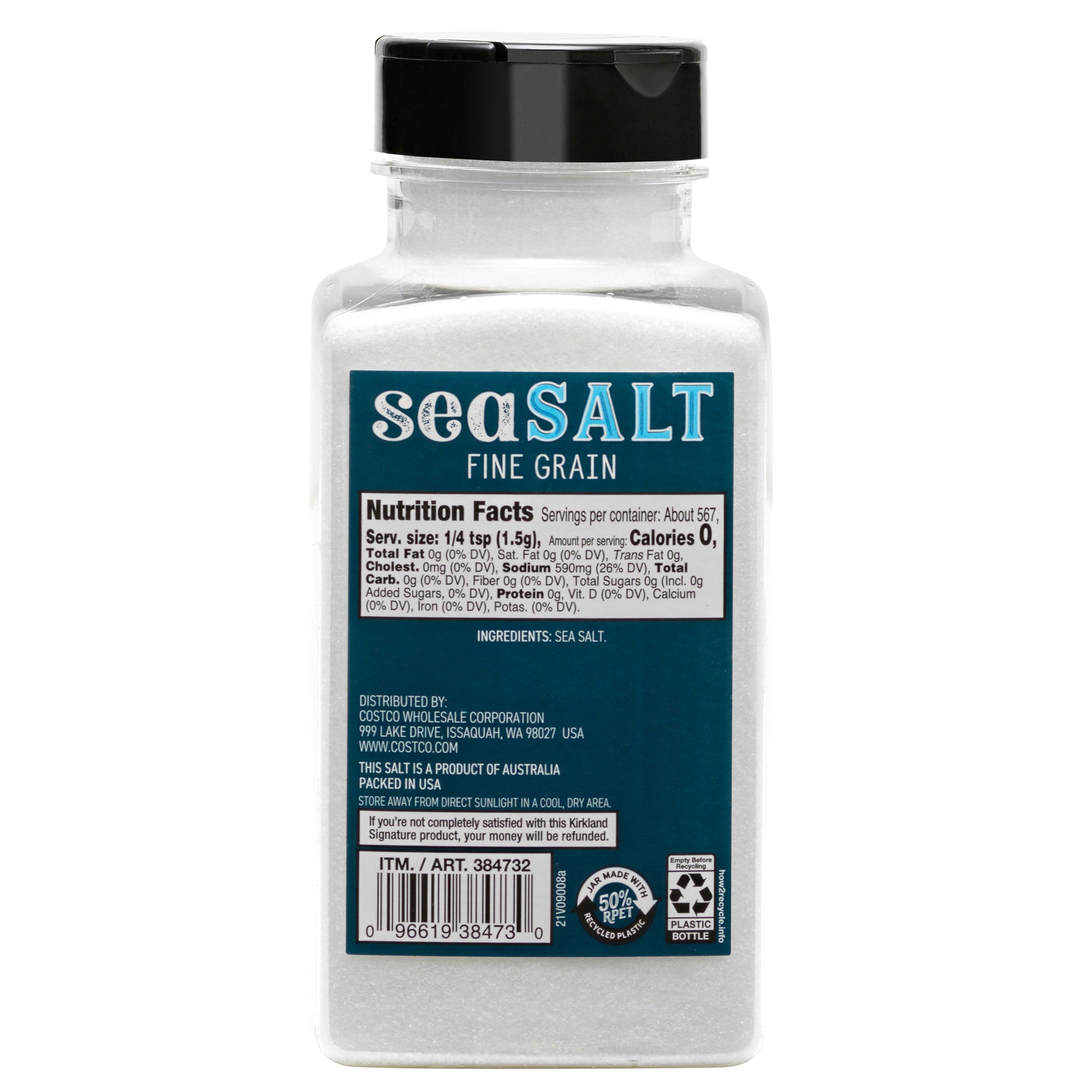 KIRKLAND SIGNATURE PURE SEA SALT 30 OZ