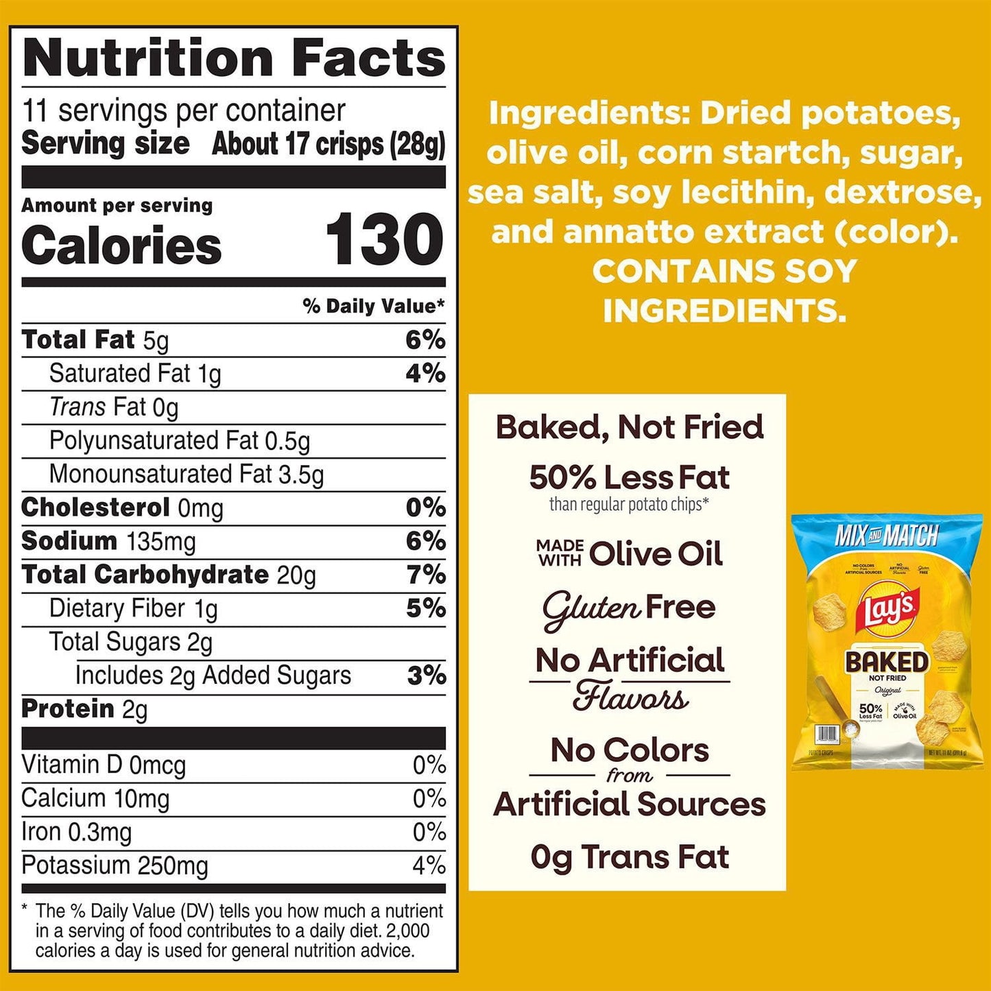 Lay's Baked Original Potato Chips, 11 oz.