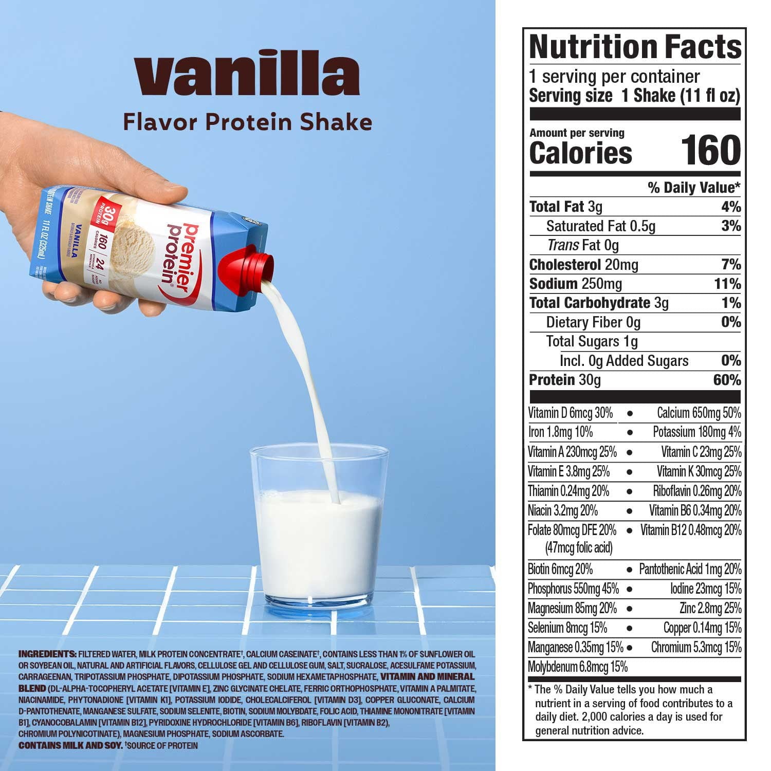 Premier Protein 30g High Protein Shake, Vanilla, 11 fl. oz., 15 pk.