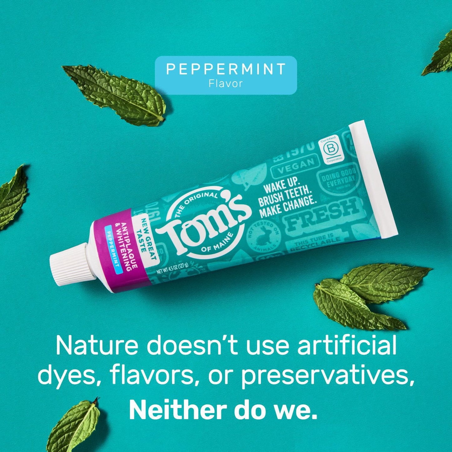 Tom's of Maine Fluoride-Free Antiplaque & Whitening Toothpaste, 4.5 oz., 4 pk.