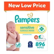 Pampers Sensitive Baby Wipes, Fragrance Free, 16 pks., 896 wipes