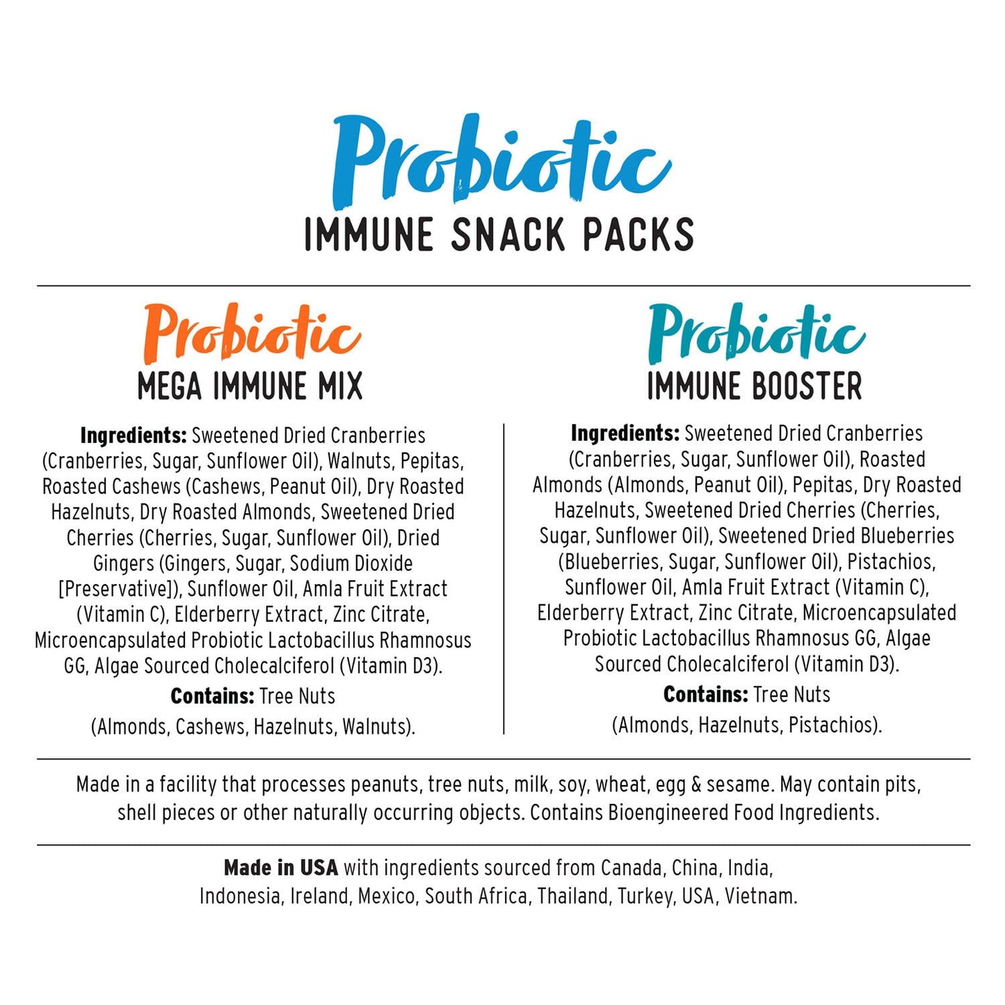 Nature's Garden Probiotic Immune Booster Trail Mix, Variety Pack, 1.2 oz., 24 pk.