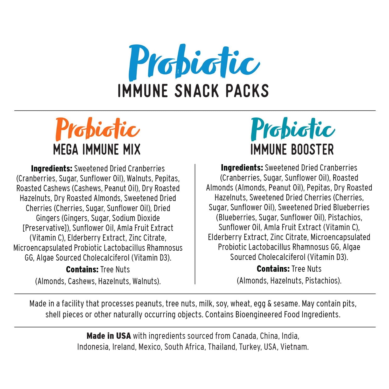 Nature's Garden Probiotic Immune Booster Trail Mix, Variety Pack, 1.2 oz., 24 pk.