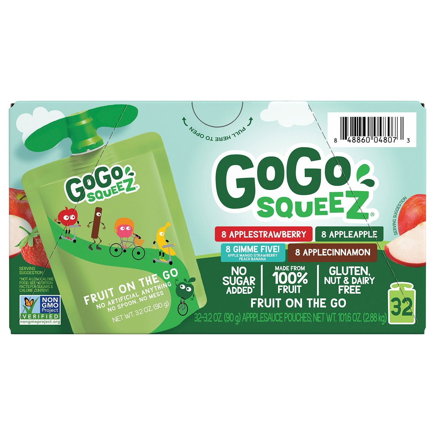 GoGo SqueeZ Applesauce Pouches, Variety Pack, 3.2 oz., 32 ct.