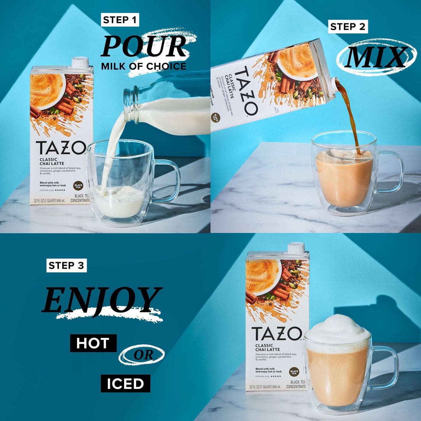 Tazo Chai Latte Concentrate Black Tea, 32 fl. oz., 3 pk.