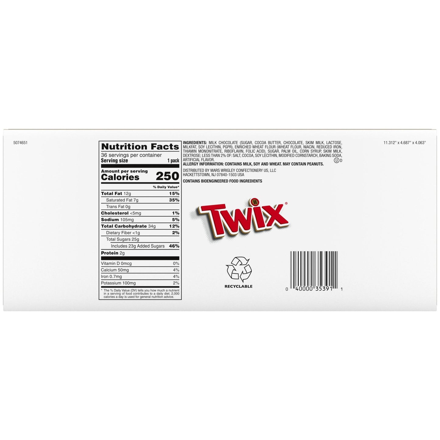 Twix Caramel Cookie Chocolate Candy Bars, Full Size, 1.79 oz., 36 pk.