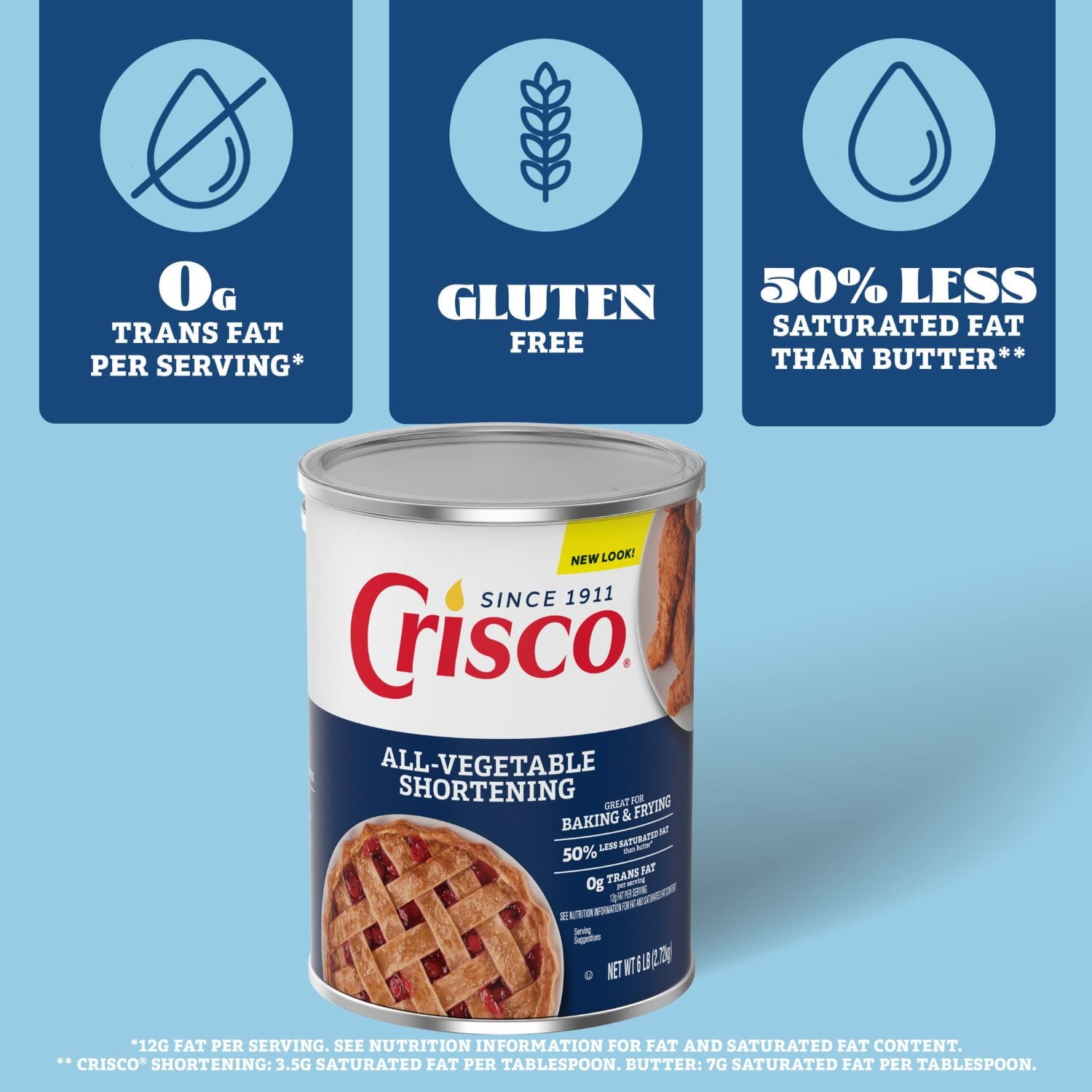 Crisco All-Vegetable Shortening, 96 oz.