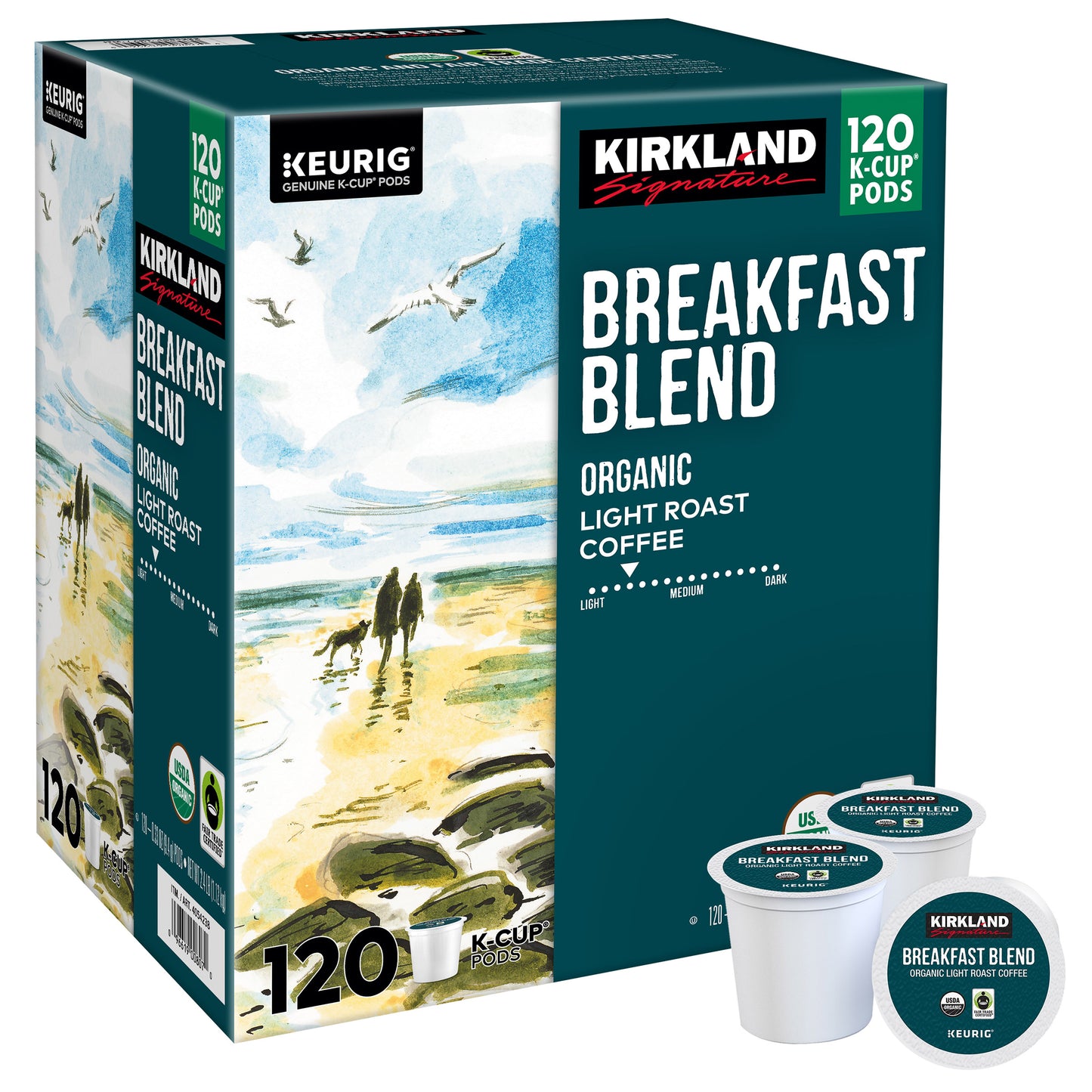 KIRKLAND SIGNATURE BREAKFAST BLEND 120 CT ORGANIC K-CUP PODS