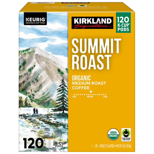 KIRKLAND SIGNATURE SUMMIT ROAST 120 CT ORGANIC K-CUP PODS