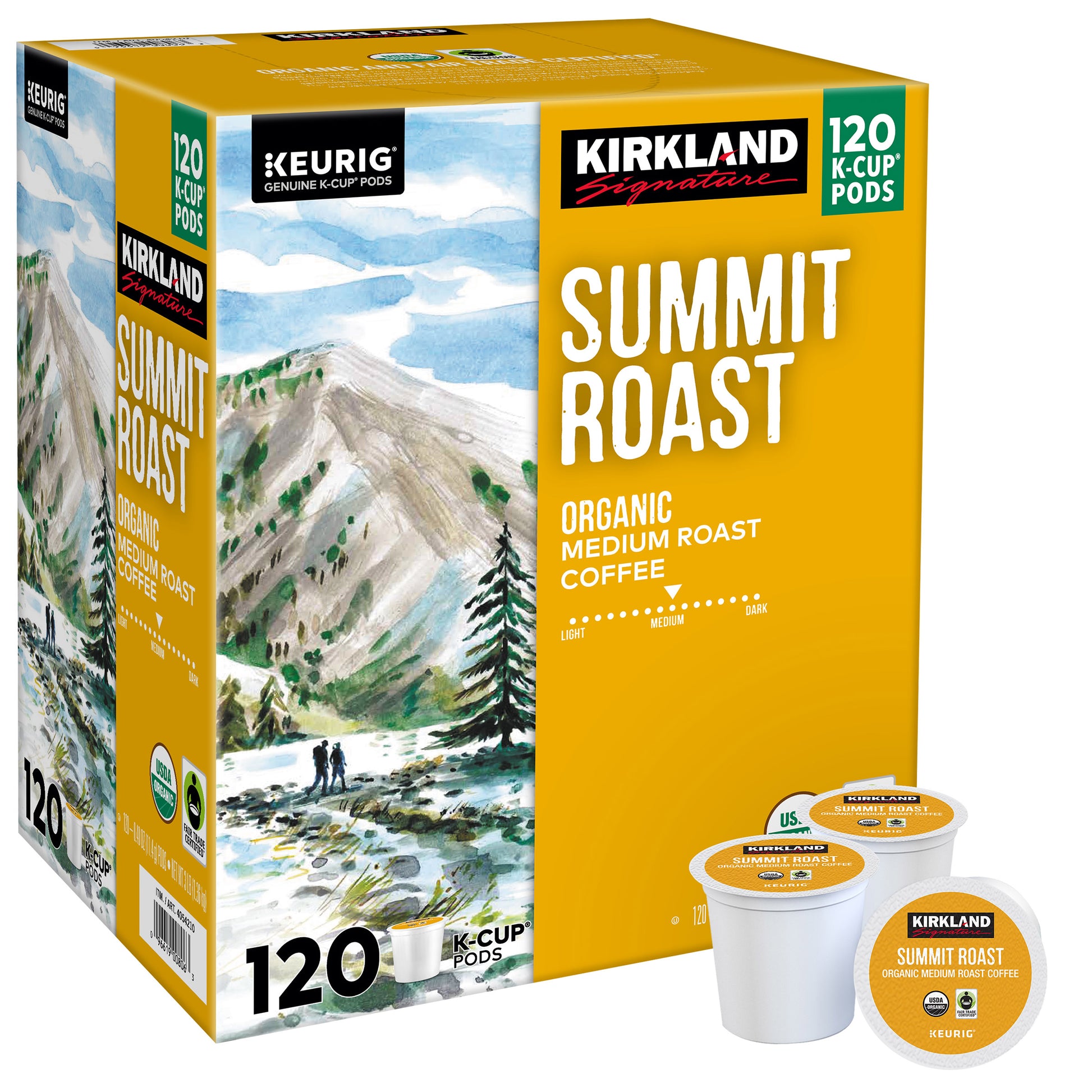 KIRKLAND SIGNATURE SUMMIT ROAST 120 CT ORGANIC K-CUP PODS
