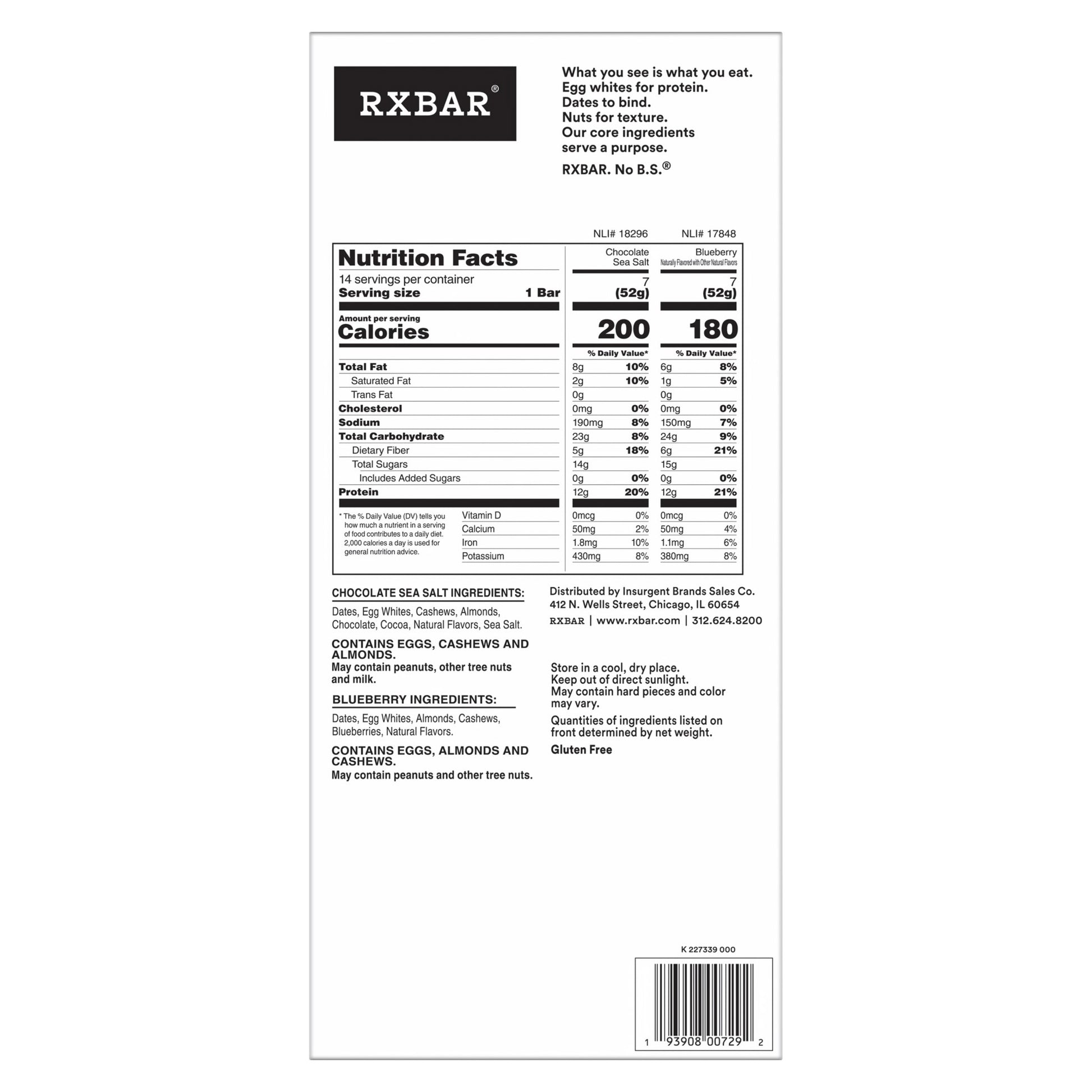RXBAR NUT BUTTER & OAT BARS 14/ 1.9 OZ
