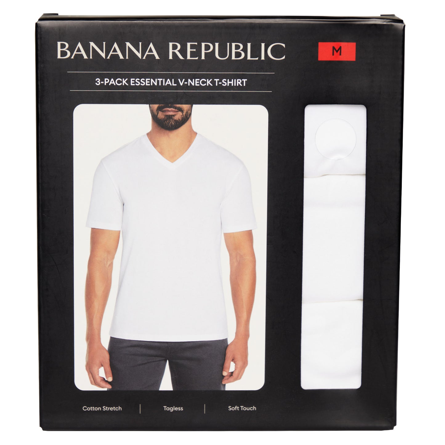 BANANA REPUBLIC MEN'S V-NECK TEE 3PK • 1840560 (M) 1848561 (L) • 1848565 (XL)