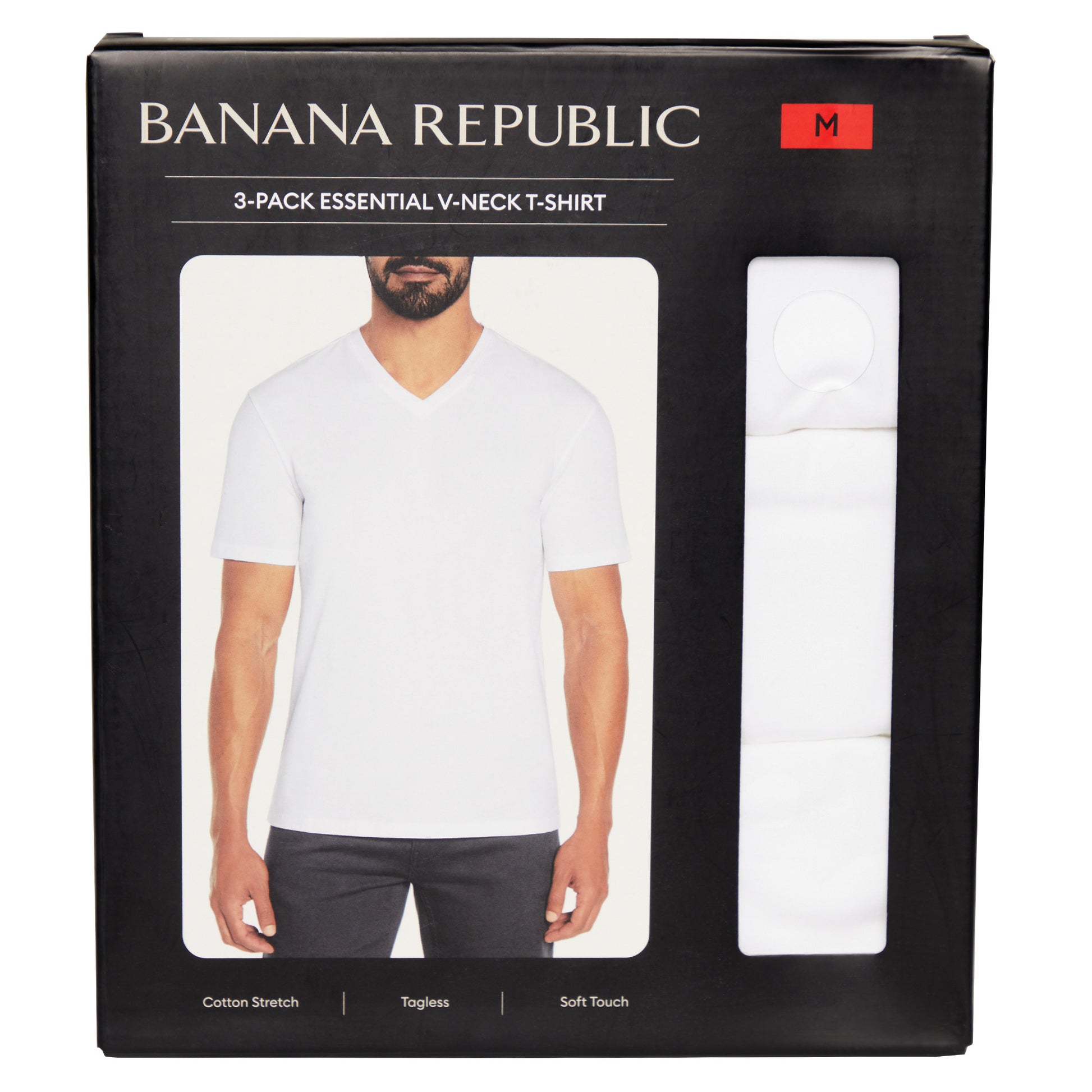 BANANA REPUBLIC MEN'S V-NECK TEE 3PK • 1840560 (M) 1848561 (L) • 1848565 (XL)