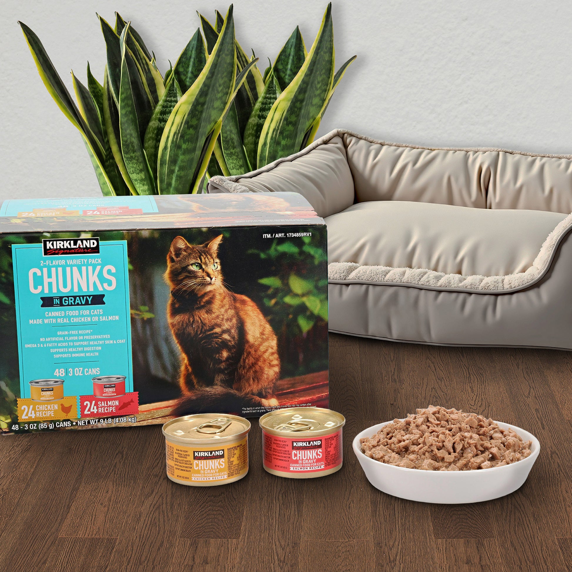 KIRKLAND SIGNATURE CAT FOOD CHUNK VARIETY 48/3 OZ
