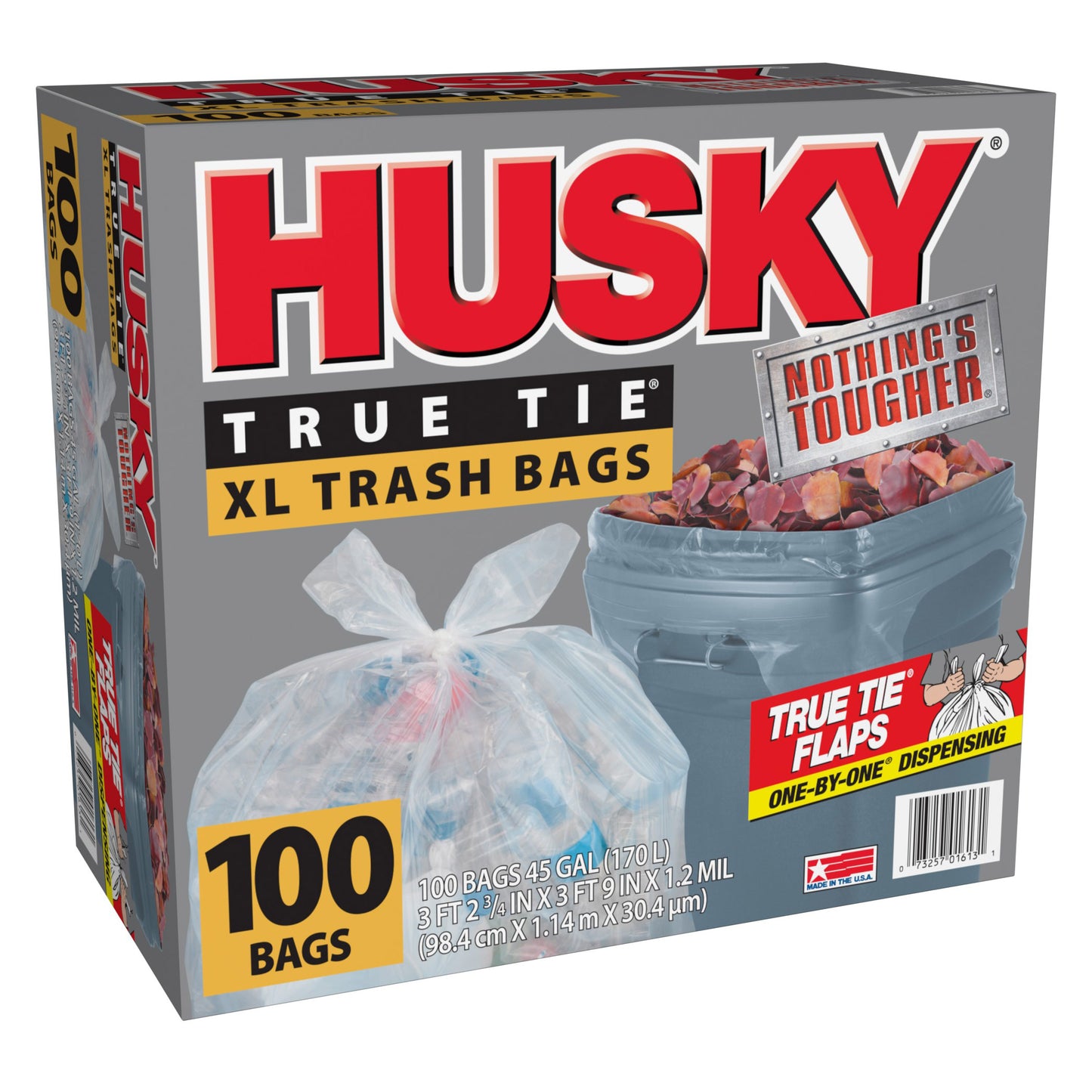 HUSKY CLEAR TRASH BAGS 100CT / 45GAL