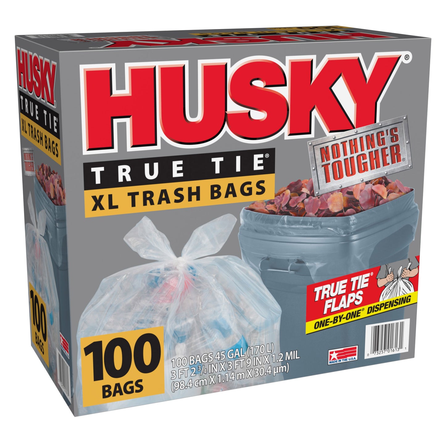 HUSKY CLEAR TRASH BAGS 100CT / 45GAL