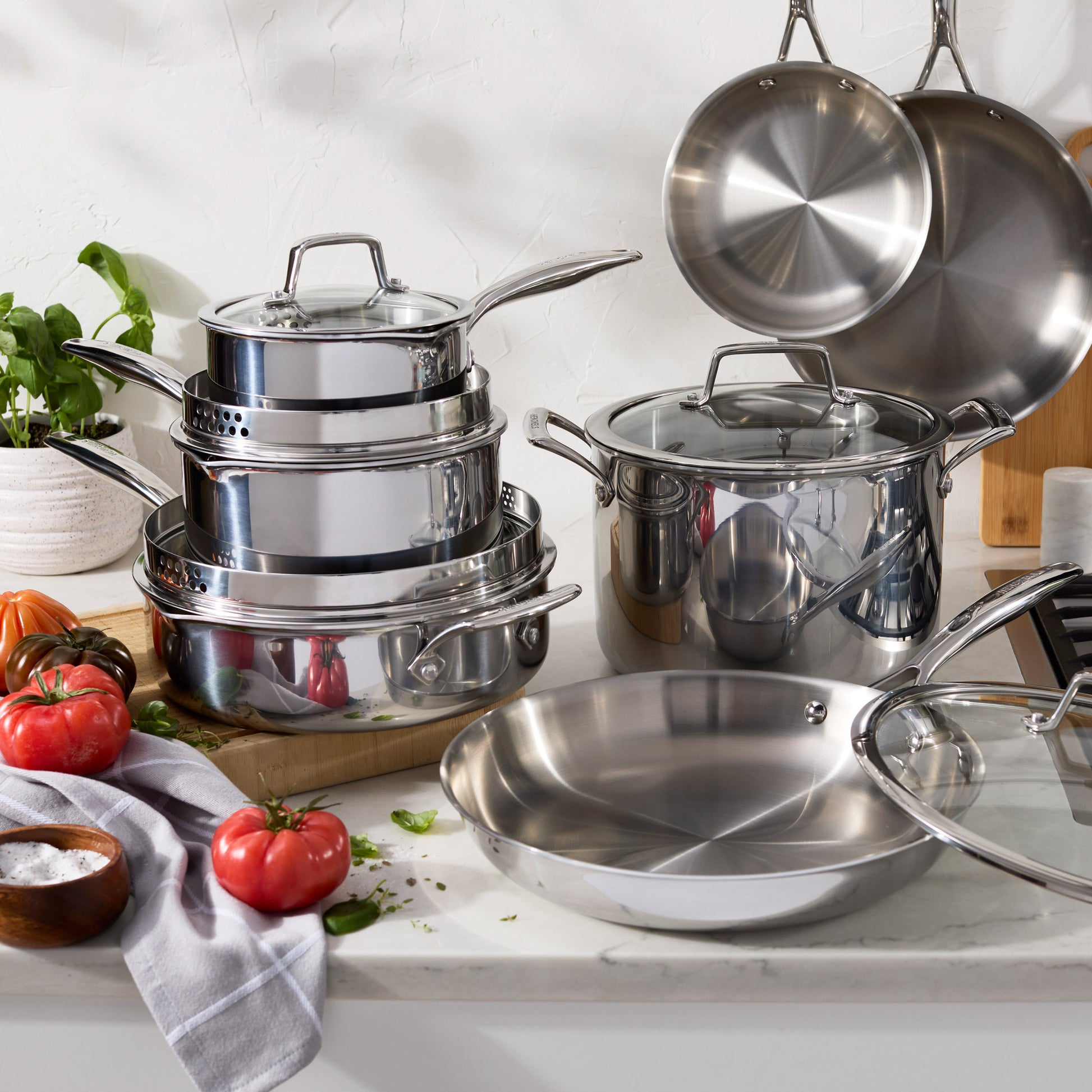 HENCKELS CLAD STAINLESS STEEL COOKWARE SET 12-PIECE