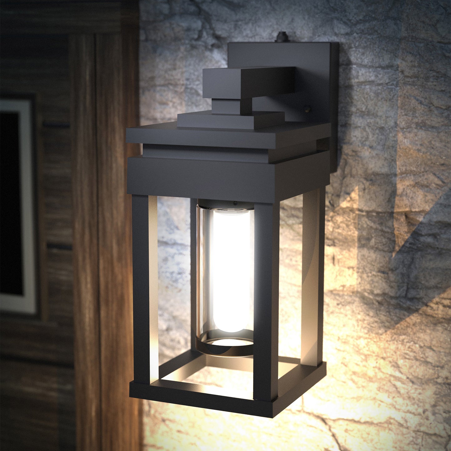 GLOBE ELECTRIC OUTDOOR SCONCE W/GFCI OUTLET
