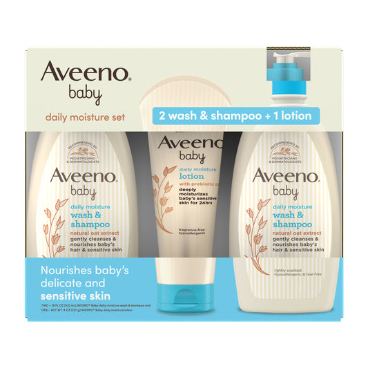 AVEENO BABY WASH AND LOTION 2X18OZ WASH 8OZ LOTION