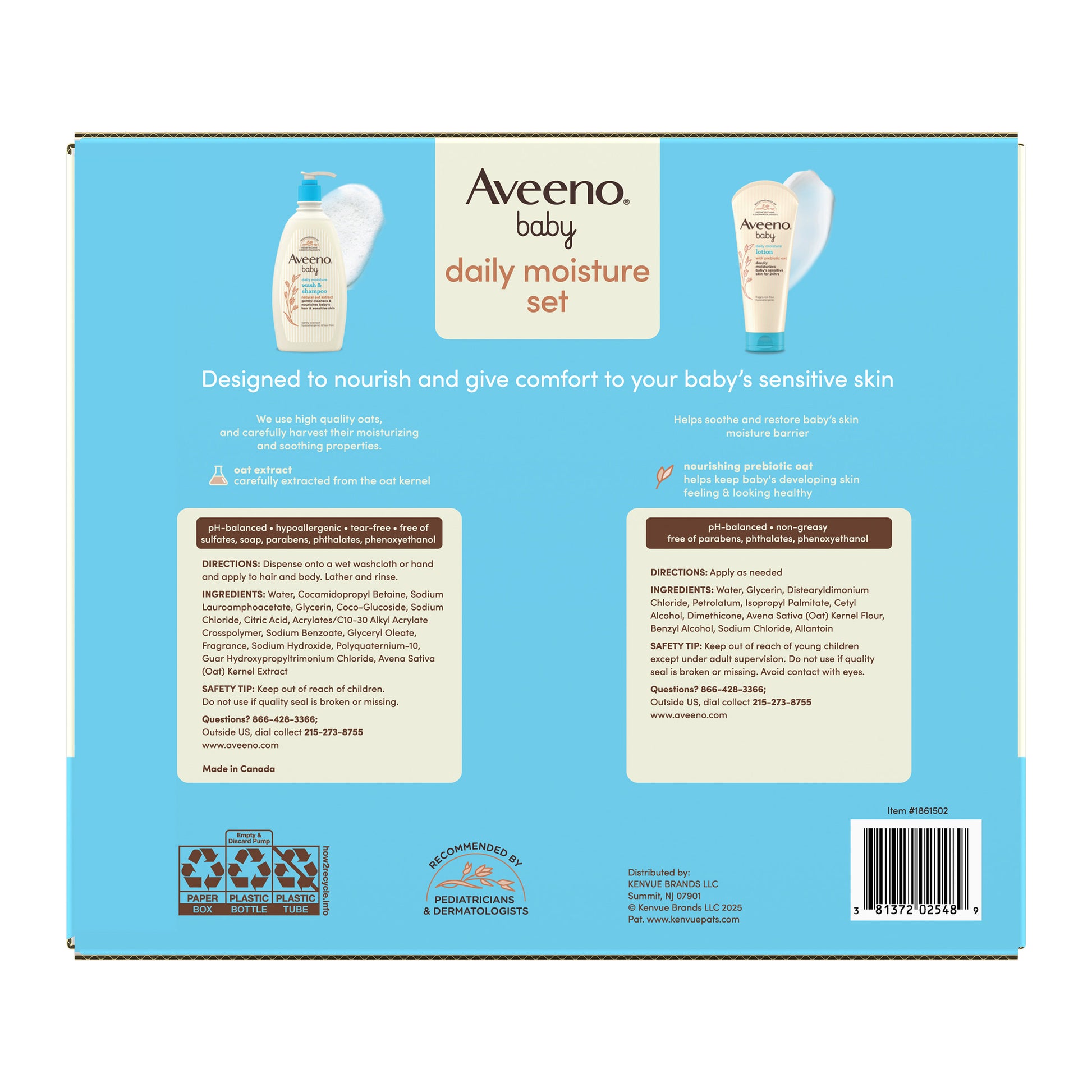 AVEENO BABY WASH AND LOTION 2X18OZ WASH 8OZ LOTION