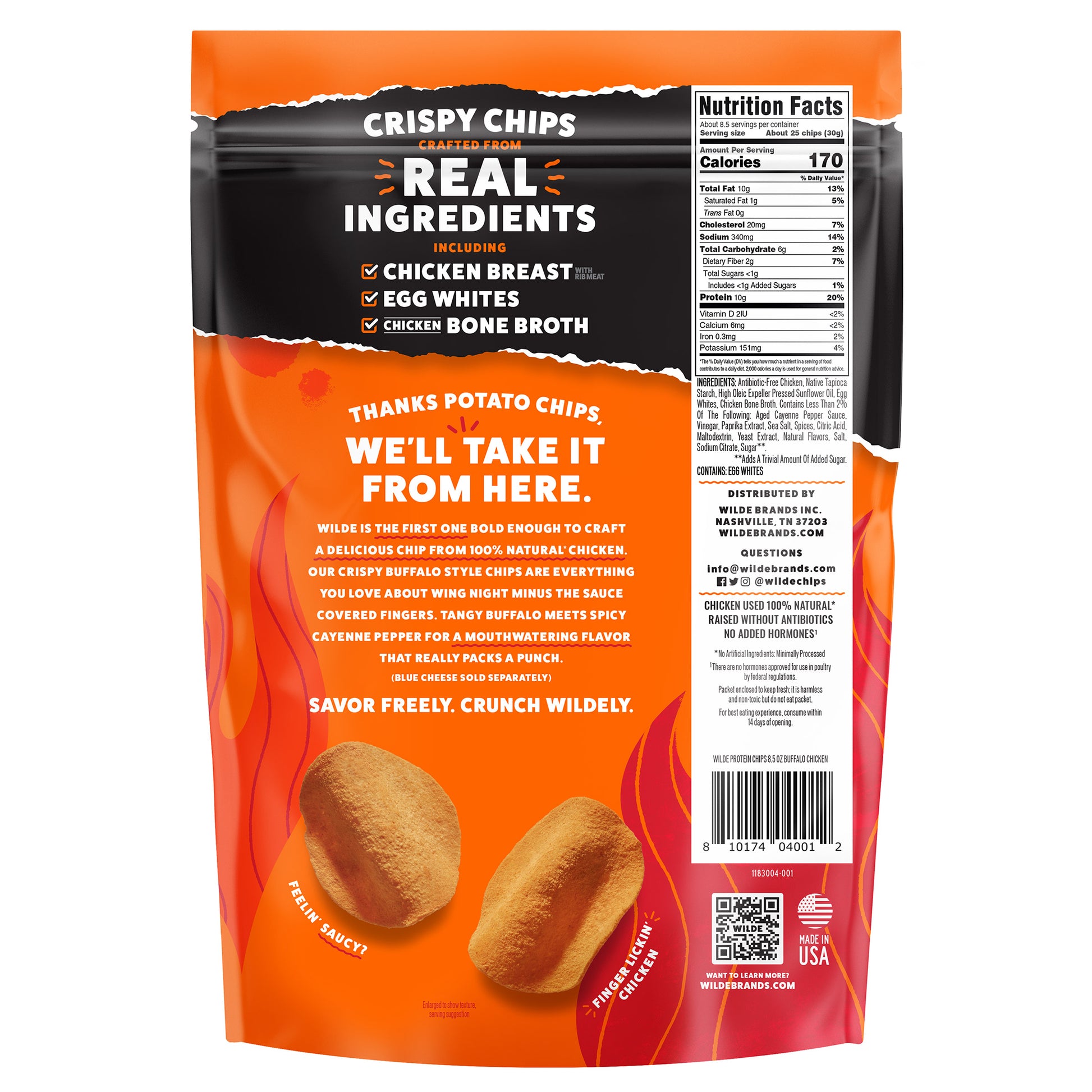 WILDE BUFFALO CHICKEN PROTEIN CHIPS 8.5 0Z